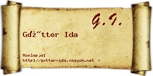 Götter Ida névjegykártya