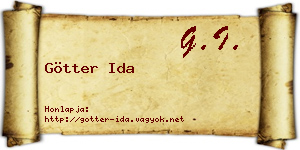 Götter Ida névjegykártya